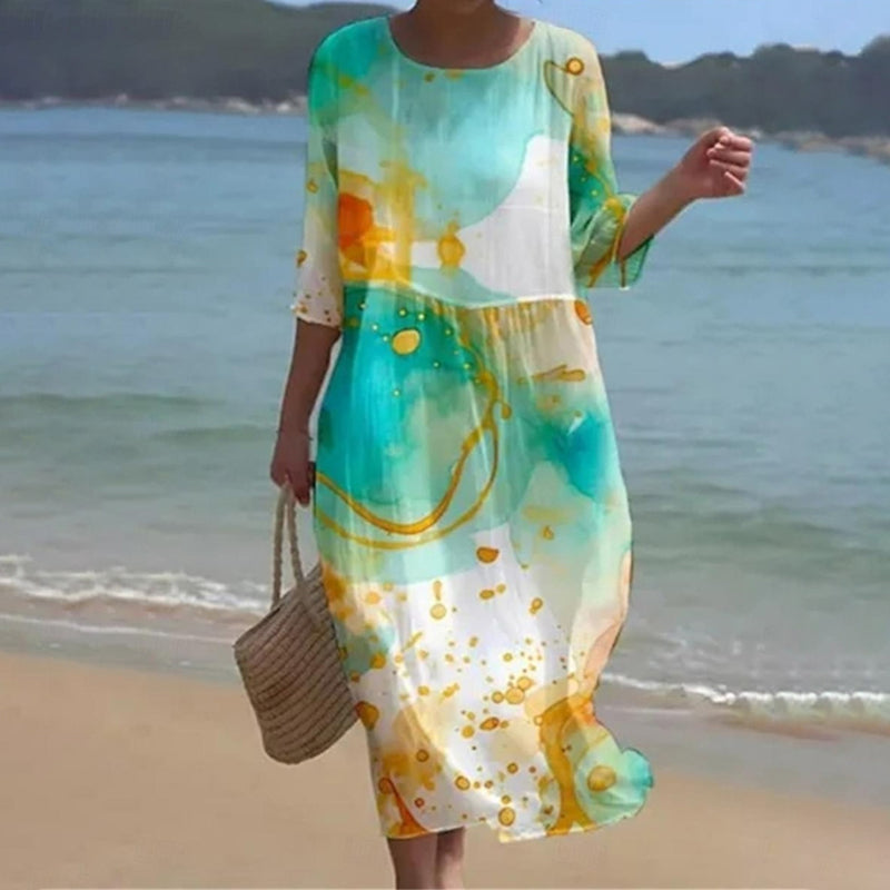 Sylvia™ - Abstract Print Beach Dress