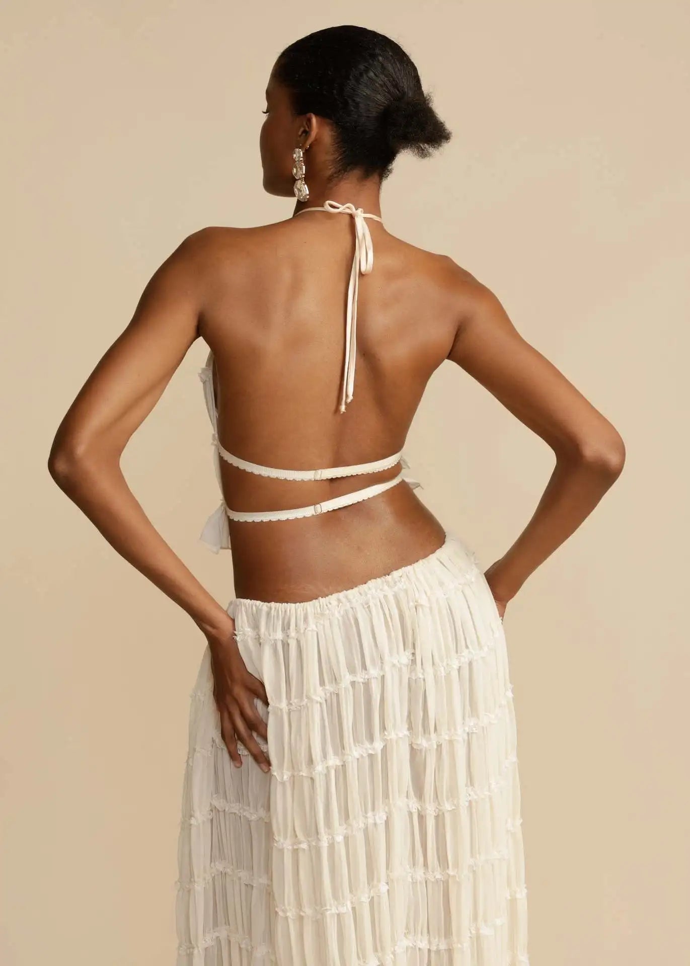 Elizabeth™ - Backless Halter Neck Top and Maxi Skirt Set