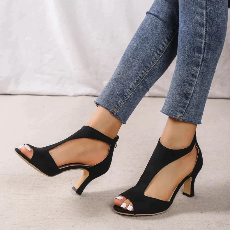 Aimee™- Orthopedic Leather Heeled Sandals