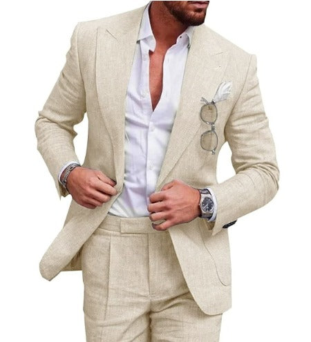Cedric™ - Men's linen suit with two buttons
