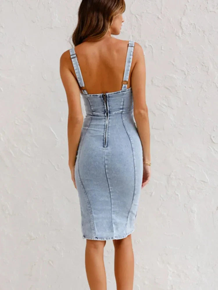 Lydia™ - Jean Dress with Adjustable Straps