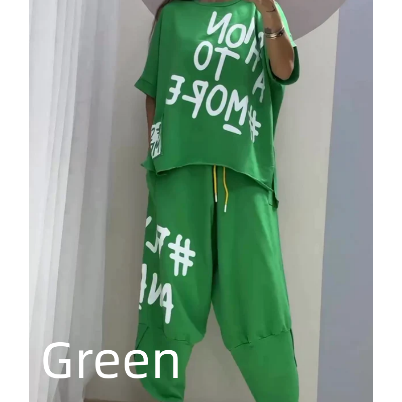 Audrey™ - Two-Piece T-Shirt And Trousers For Casual Women