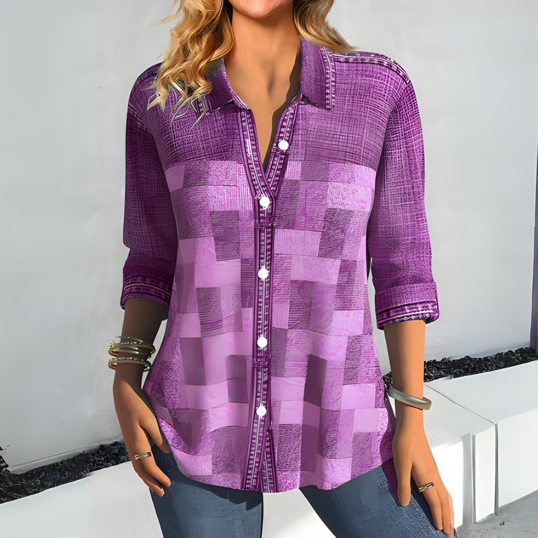 Joyce™  - Casual Checked Blouse