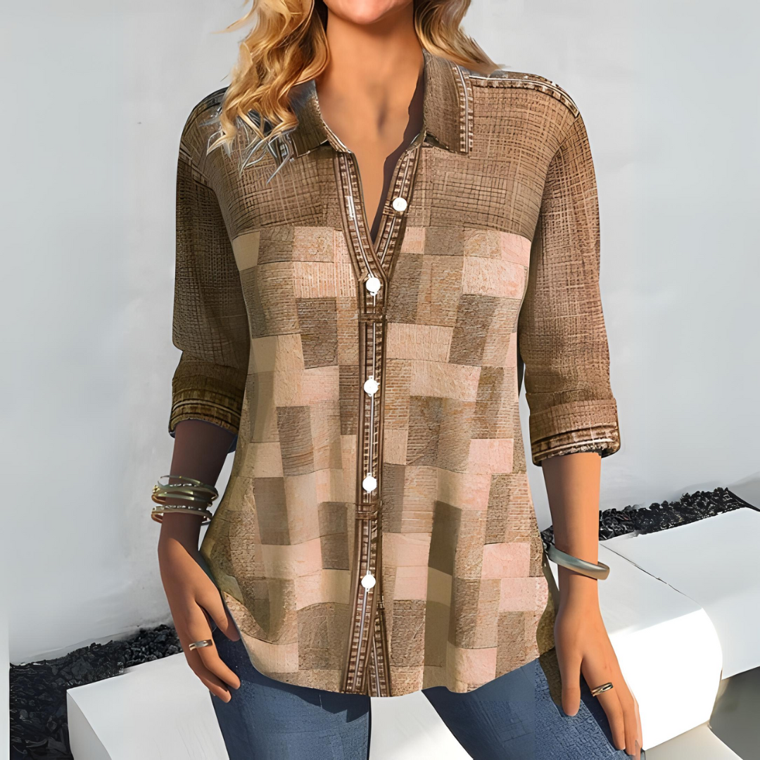 Joyce™  - Casual Checked Blouse
