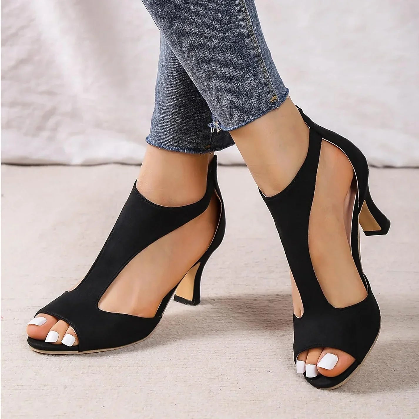 Aimee™- Orthopedic Leather Heeled Sandals