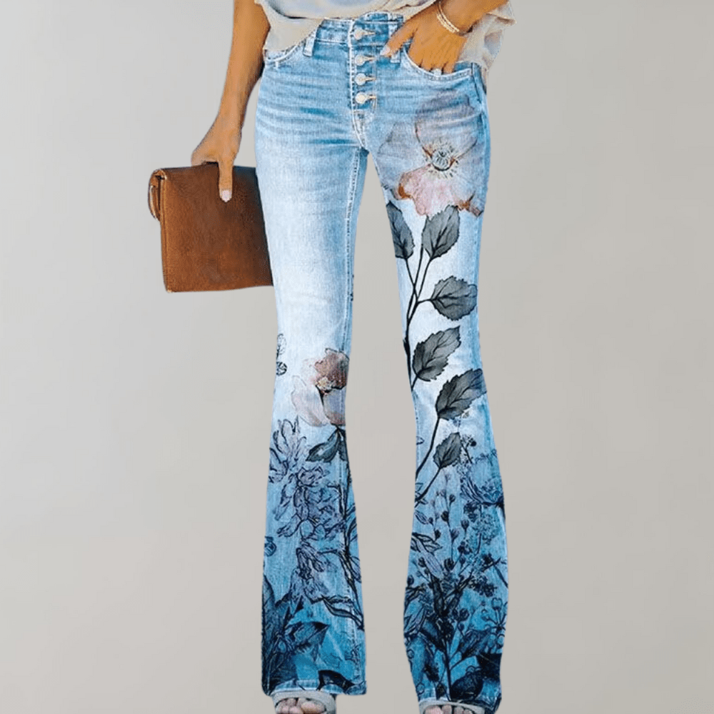 Maybritt™ - The Flair Pants With Floral Print