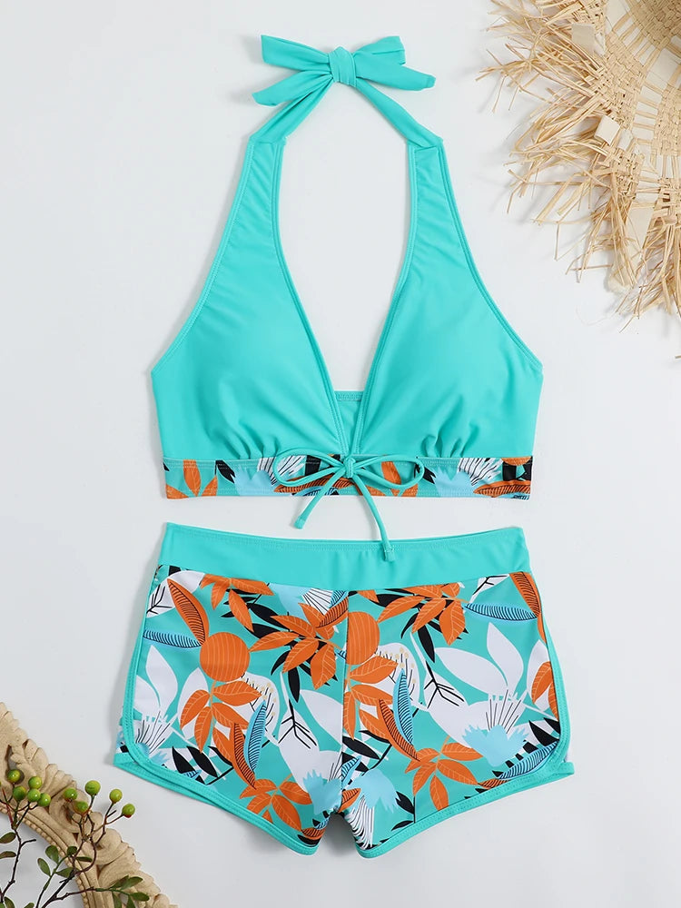 Zoey™ - High Waist Halter Bikini Set for Women