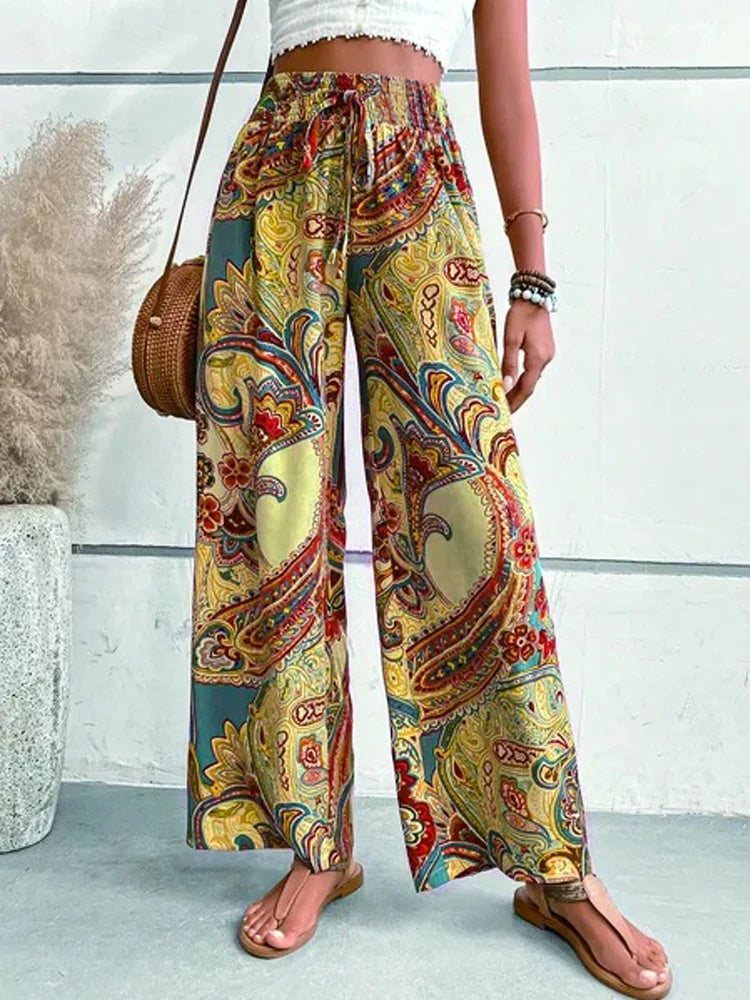 Ruby™ - Ethnic High-Waist Beach Pants