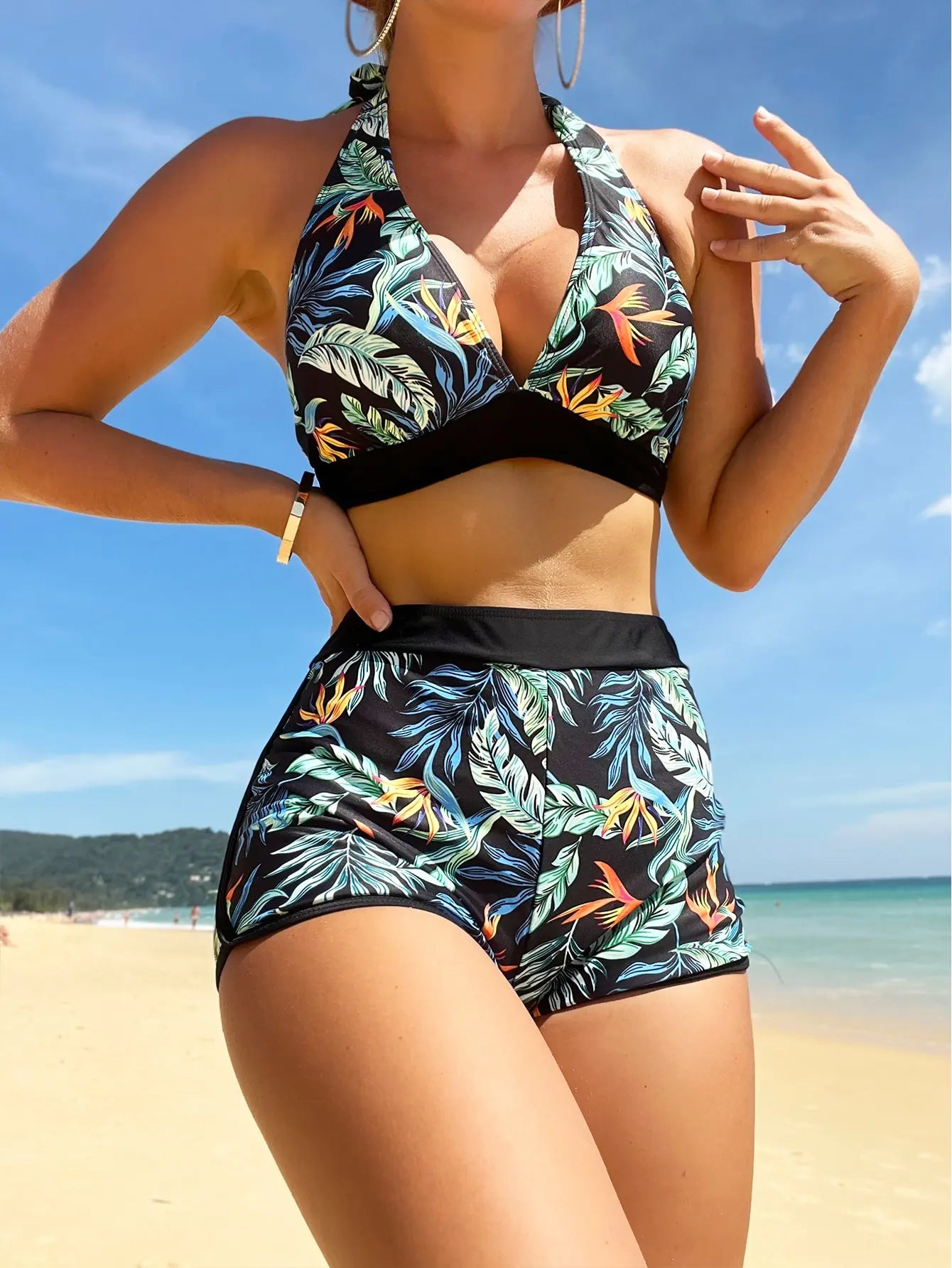 Zoey™ - High Waist Halter Bikini Set for Women