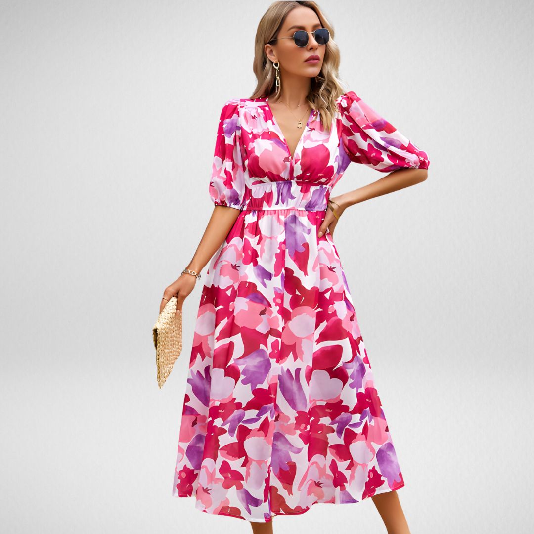 Kim™ -  Fashionable V-Neck Summer Dress