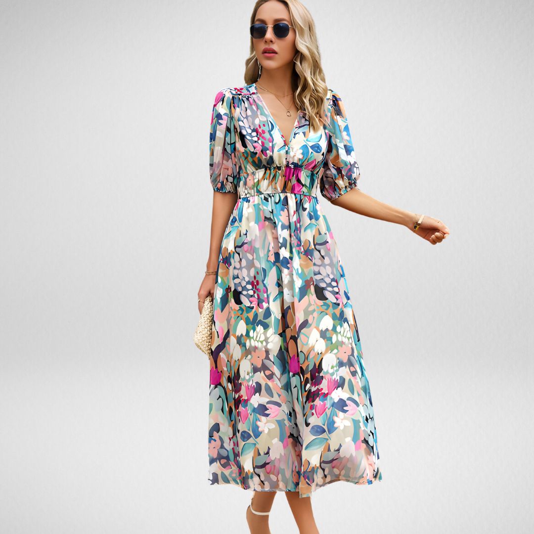 Kim™ -  Fashionable V-Neck Summer Dress