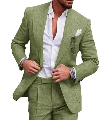 Cedric™ - Men's linen suit with two buttons