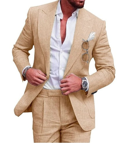 Cedric™ - Men's linen suit with two buttons