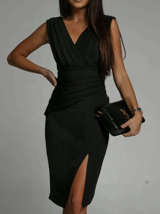 Leyla™- Elegant V Neck Women Dress