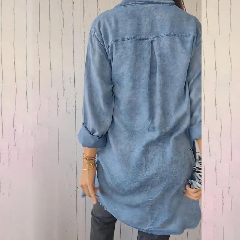 Rosanna™ - Denim Comfortable Long Coat Shirt
