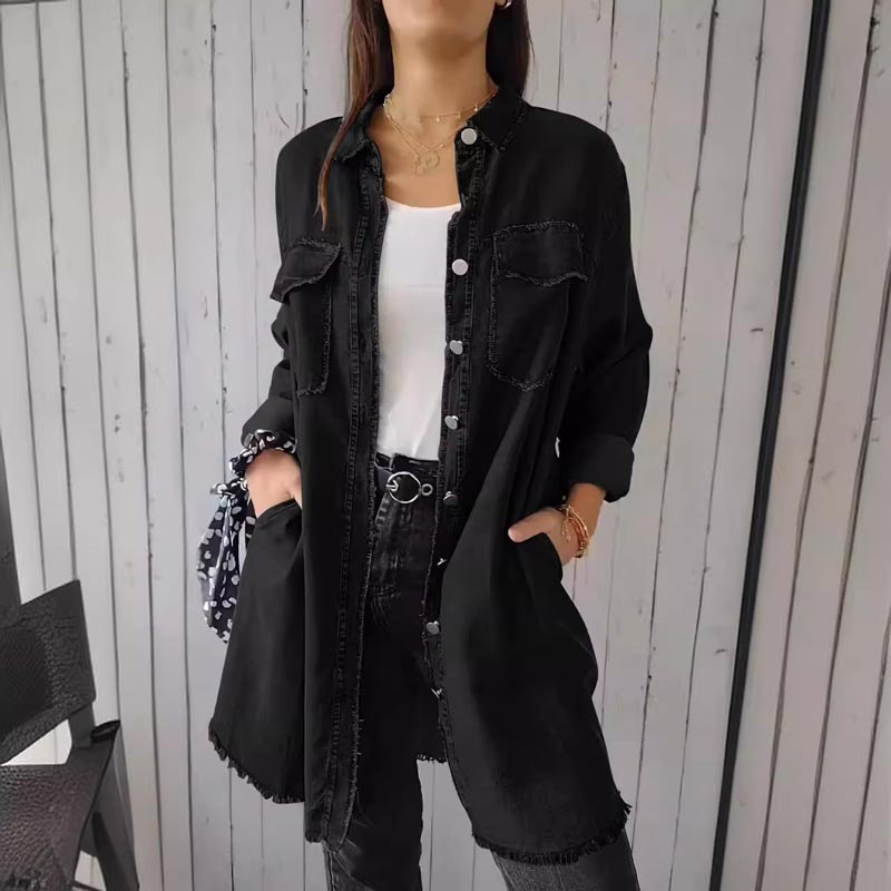 Rosanna™ - Denim Comfortable Long Coat Shirt