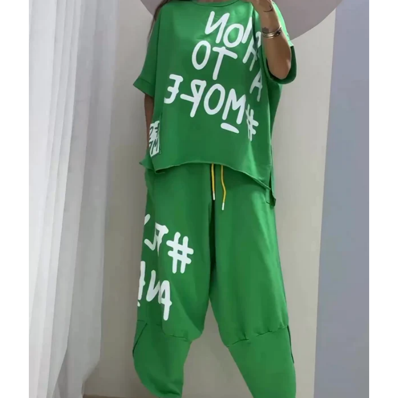 Audrey™ - Two-Piece T-Shirt And Trousers For Casual Women