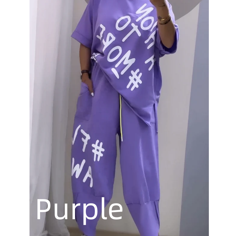 Audrey™ - Two-Piece T-Shirt And Trousers For Casual Women